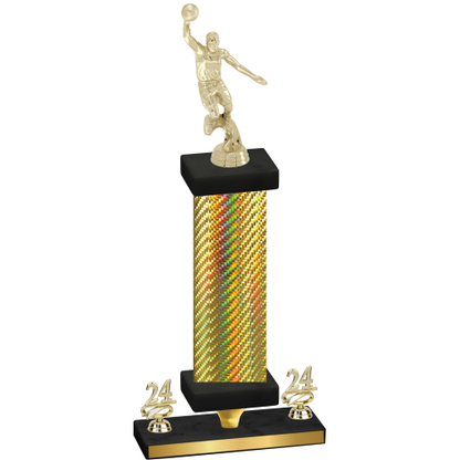 Premium Single Gold Carbon Fiber Year Basketball Trophy