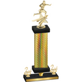 Premium Single Gold Carbon Fiber Second Place Flag Football Trophy