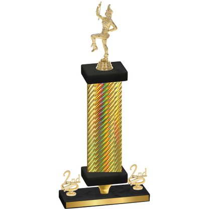 Premium Single Gold Carbon Fiber Second Place Majorette Trophy