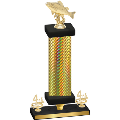 Premium Single Gold Carbon Fiber Fourth Place Fishing Trophy