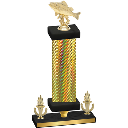 Premium Single Gold Carbon Fiber Victory Fishing Trophy