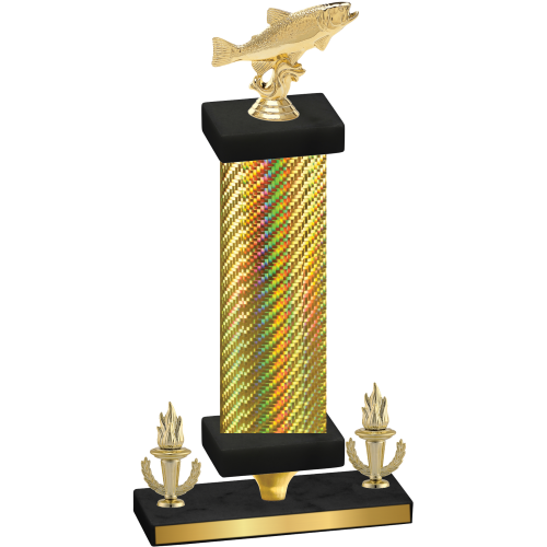 Premium Single Gold Carbon Fiber Victory Fishing Trophy