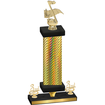 Premium Single Gold Carbon Fiber Third Place Music Trophy