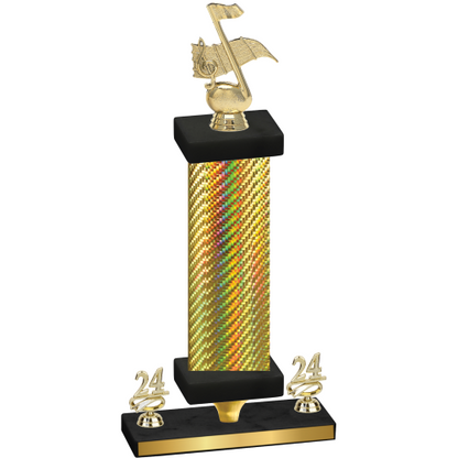 Premium Single Gold Carbon Fiber Year Music Trophy