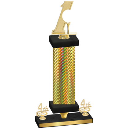 Premium Single Gold Carbon Fiber Fourth Place Golf Trophy