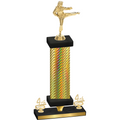 Premium Single Gold Carbon Fiber Fourth Place Karate Trophy