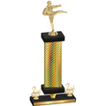 Premium Single Gold Carbon Fiber Second Place Karate Trophy
