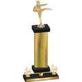 Premium Single Gold Carbon Fiber Fourth Place Karate Trophy