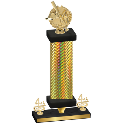Premium Single Gold Carbon Fiber Fourth Place Baseball Trophy