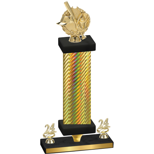 Premium Single Gold Carbon Fiber Year Baseball Trophy