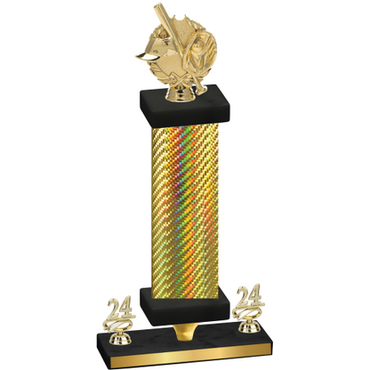 Premium Single Gold Carbon Fiber Year Baseball Trophy