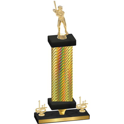Premium Single Gold Carbon Fiber First Place Baseball Trophy