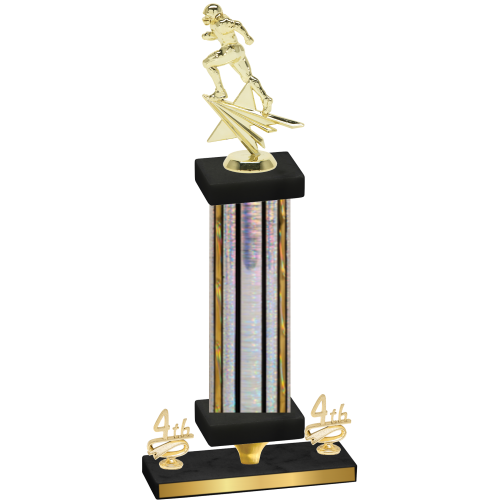 Premium Single Silver Glacier Fourth Place Football Trophy