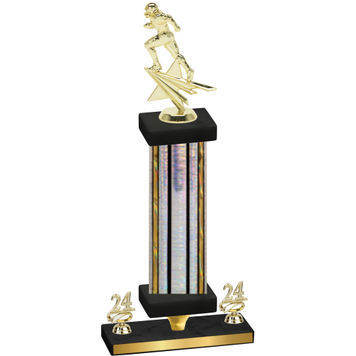 Premium Single Silver Glacier Year Football Trophy