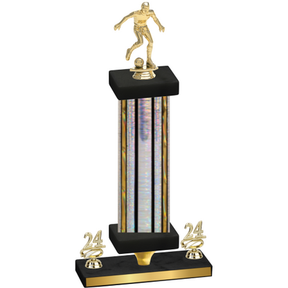 Premium Single Silver Glacier Year Soccer Trophy