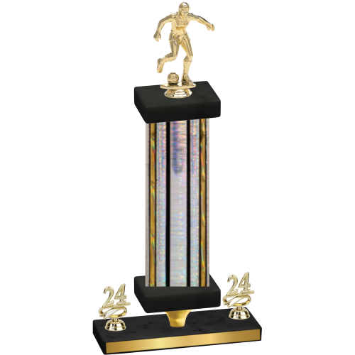 Premium Single Silver Glacier Year Soccer Trophy