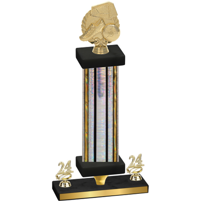 Premium Single Silver Glacier Year Soccer Trophy