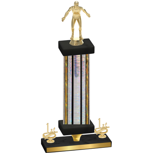 Premium Single Silver Glacier First Place Wrestling Trophy