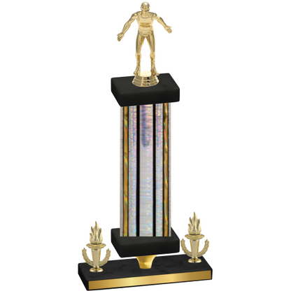 Premium Single Silver Glacier Victory Wrestling Trophy