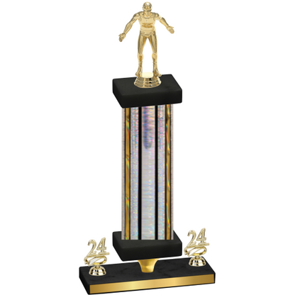 Premium Single Silver Glacier Year Wrestling Trophy