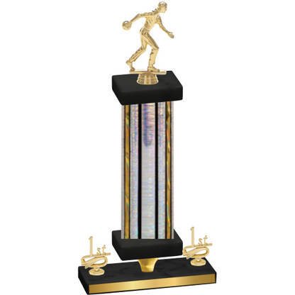 Premium Single Silver Glacier First Place Bowling Trophy