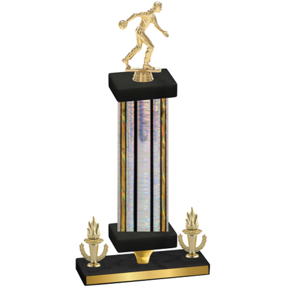 Premium Single Silver Glacier Victory Bowling Trophy