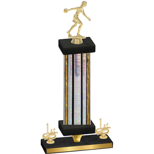 Premium Single Silver Glacier First Place Bowling Trophy