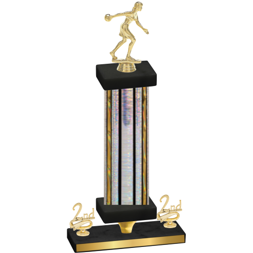 Premium Single Silver Glacier Second Place Bowling Trophy