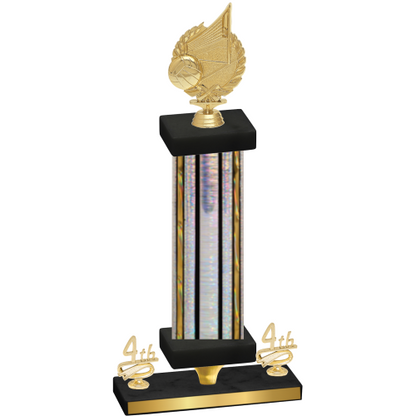 Premium Single Silver Glacier Fourth Place Volleyball Trophy