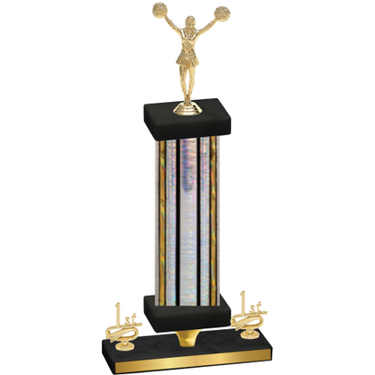 Premium Single Silver Glacier First Place Cheerleading Trophy