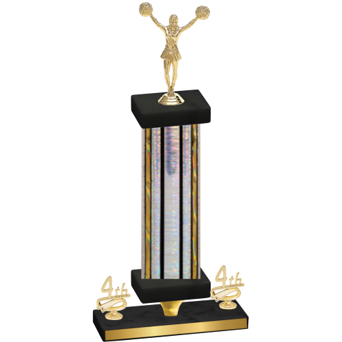 Premium Single Silver Glacier Fourth Place Cheerleading Trophy