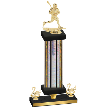 Premium Single Silver Glacier Second Place Lacrosse Trophy