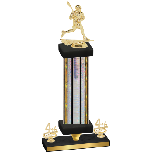 Premium Single Silver Glacier Fourth Place Lacrosse Trophy