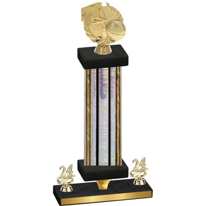 Premium Single Silver Glacier Year Basketball Trophy