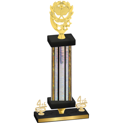 Premium Single Silver Glacier Fourth Place Pickleball Trophy