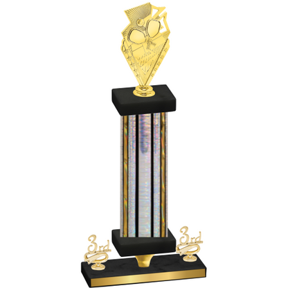 Premium Single Silver Glacier Third Place Pickleball Trophy