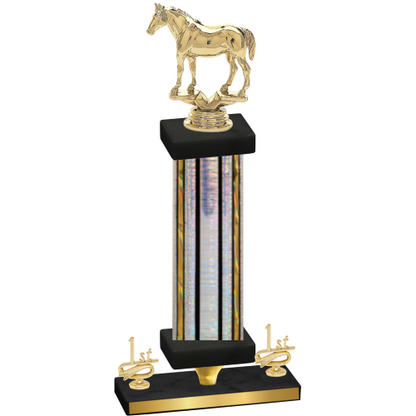 Premium Single Silver Glacier First Place Horses Trophy