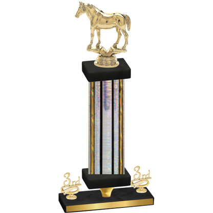 Premium Single Silver Glacier Third Place Horses Trophy