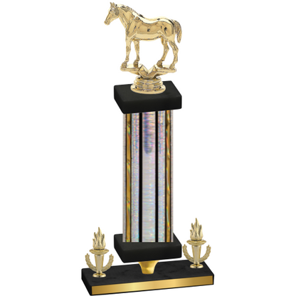 Premium Single Silver Glacier Victory Horses Trophy