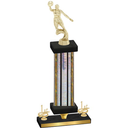 Premium Single Silver Glacier First Place Basketball Trophy