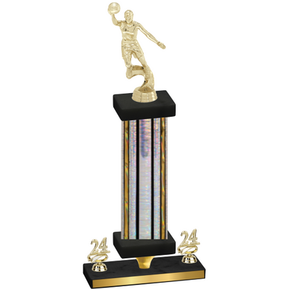 Premium Single Silver Glacier Year Basketball Trophy