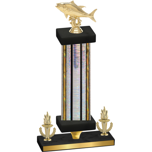 Premium Single Silver Glacier Victory Fishing Trophy