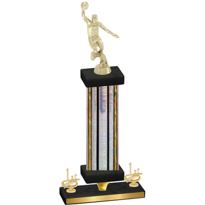 Premium Single Silver Glacier First Place Basketball Trophy