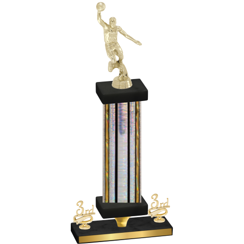 Premium Single Silver Glacier Third Place Basketball Trophy