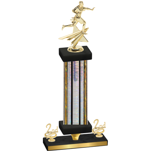 Premium Single Silver Glacier Second Place Flag Football Trophy