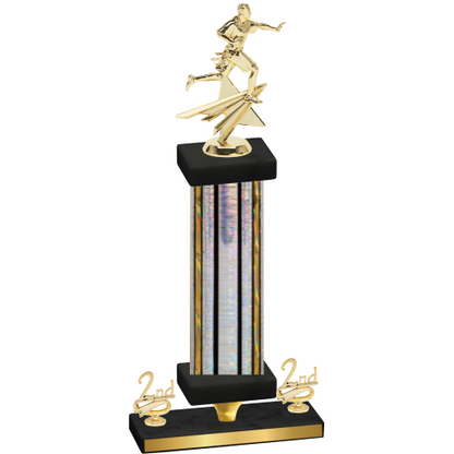 Premium Single Silver Glacier Second Place Flag Football Trophy