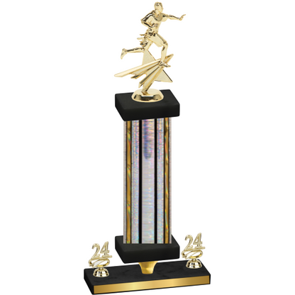 Premium Single Silver Glacier Year Flag Football Trophy