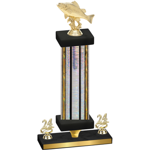 Premium Single Silver Glacier Year Fishing Trophy