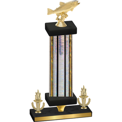 Premium Single Silver Glacier Victory Fishing Trophy