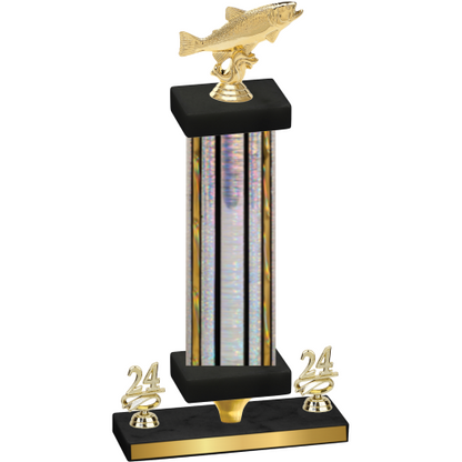 Premium Single Silver Glacier Year Fishing Trophy